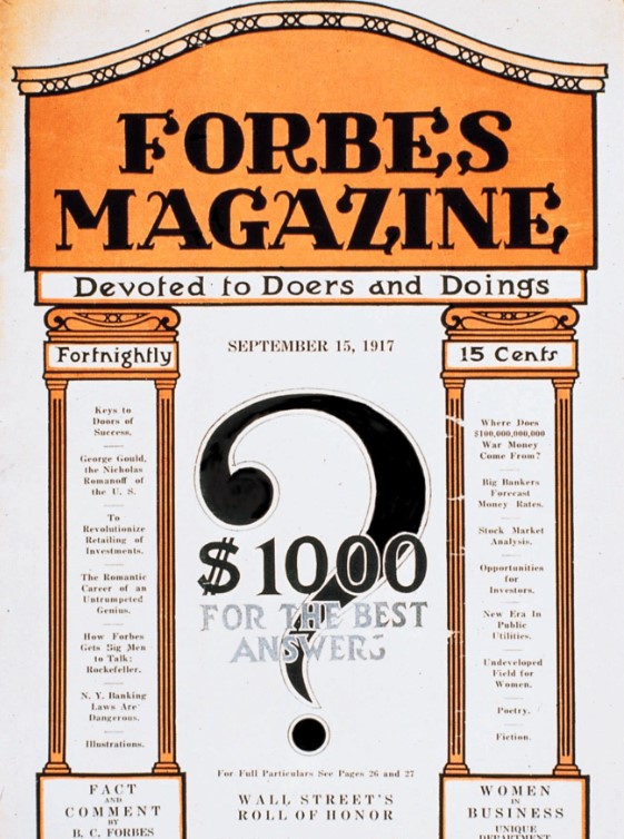 Prva naslovnica Forbes Magazine
