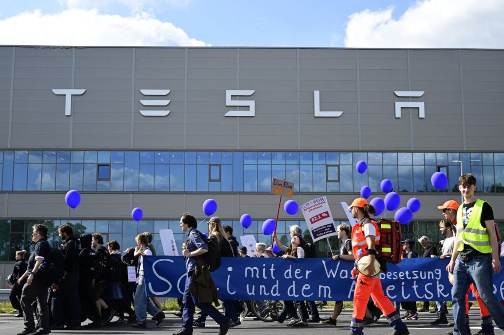 Tesla, protest, Nemčija, 11.5.2024