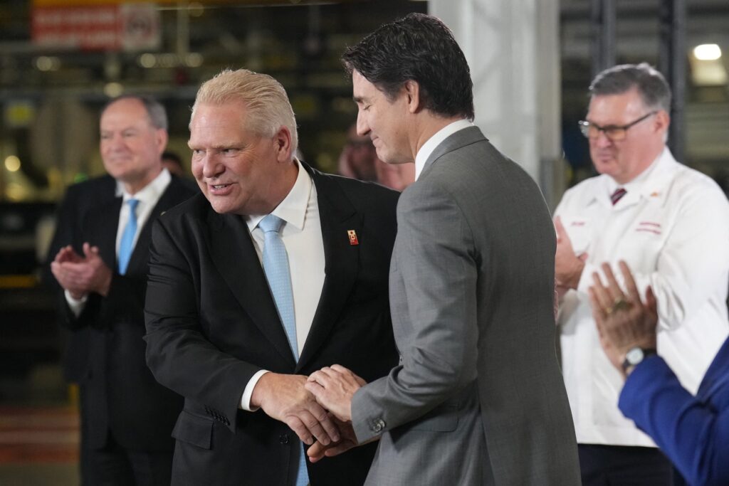 Kanadski premier Justin Trudeau in premier Ontaria Doug Ford