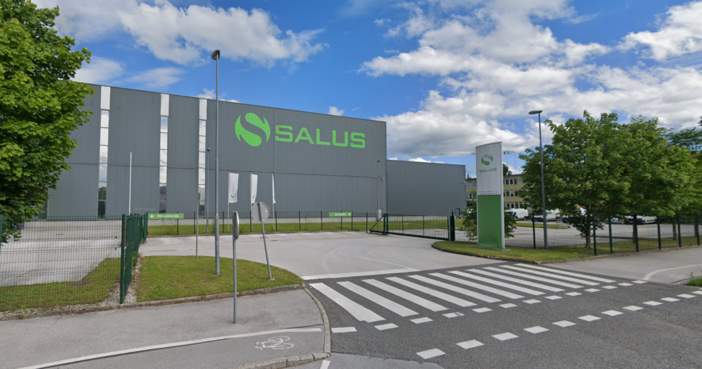 Salus, stavba, logotip