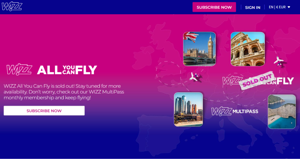 Wizz Air, all you can fly, sold out