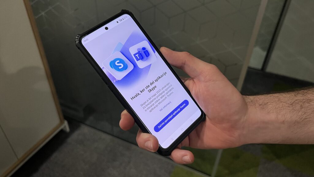 Ekran, ki se je popoldne prikazal uporabnikom Skypa