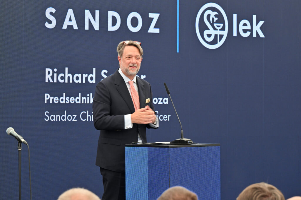 Sandoz, temeljni kamen, Brnik, tovarna, Richard Seynor