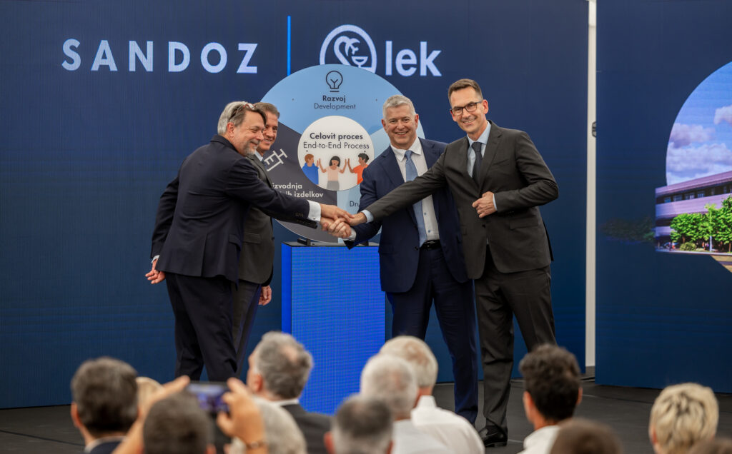 Lek, Sandoz, Brnik, temeljni kamen, tovarna