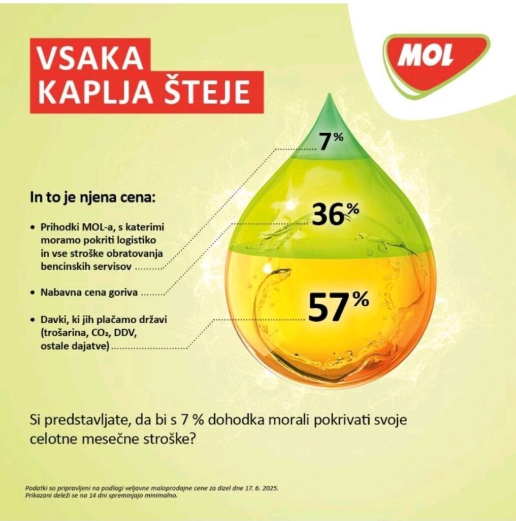 Mol Slovenija, razrez cene