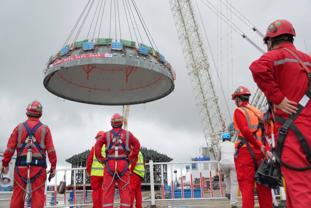 Gradnja reaktorja v kitajski jedrski elektrarni Haiyang