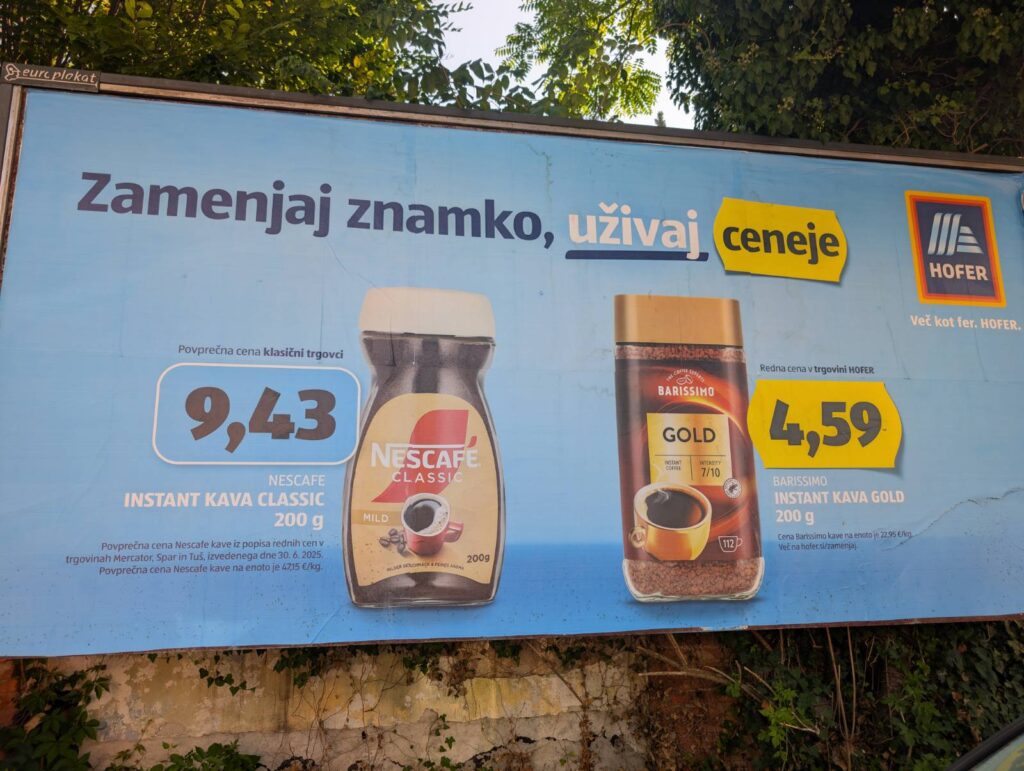 Hofer primerjava izdelke