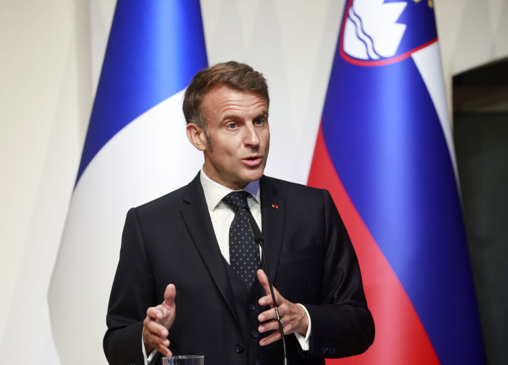 Francoski predsednik Emmanuel Macron na obisku v Sloveniji