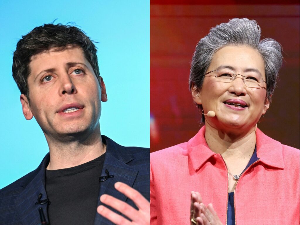 Glavni izvršni direktor OpenAI Sam Altman in glavna izvršna direktorica AMD Lisa Su