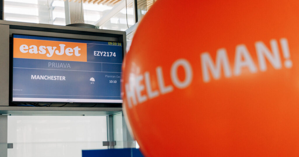 easyJet, Manchester, Brnik, letališče Ljubljana