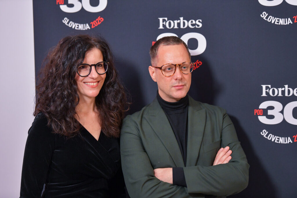Podjetnica Jelka Vrečko in podjetnik Aljoša Krošljin