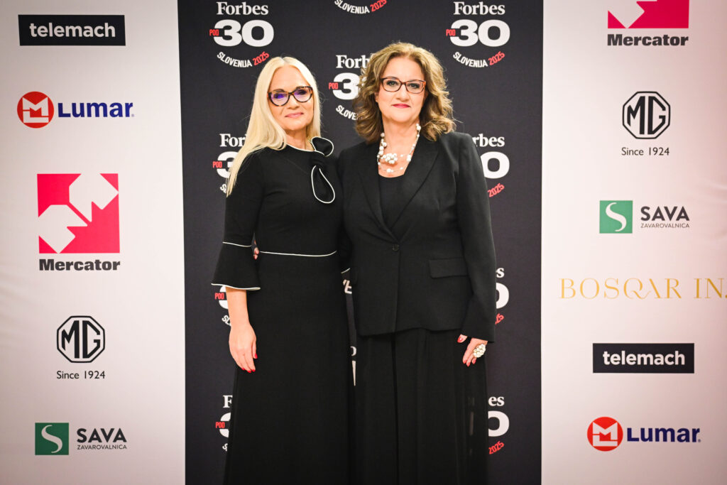 Urednica Forbes Slovenija Bojana Humar in odgovorna urednica ter direktorica N1 Slovenija Katja Šeruga (Foto: Marko Pigac)