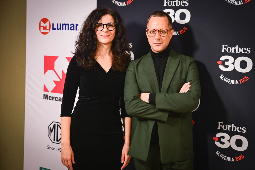 Podjetnica Jelka Vrečko in podjetnik Aljoša Krošljin
