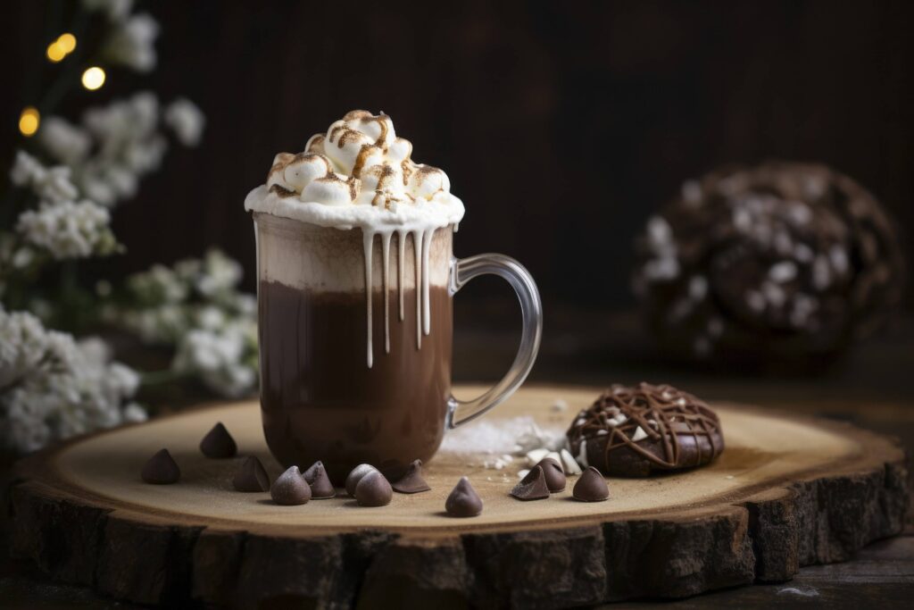 Vroča čokolada s stepeno smetano