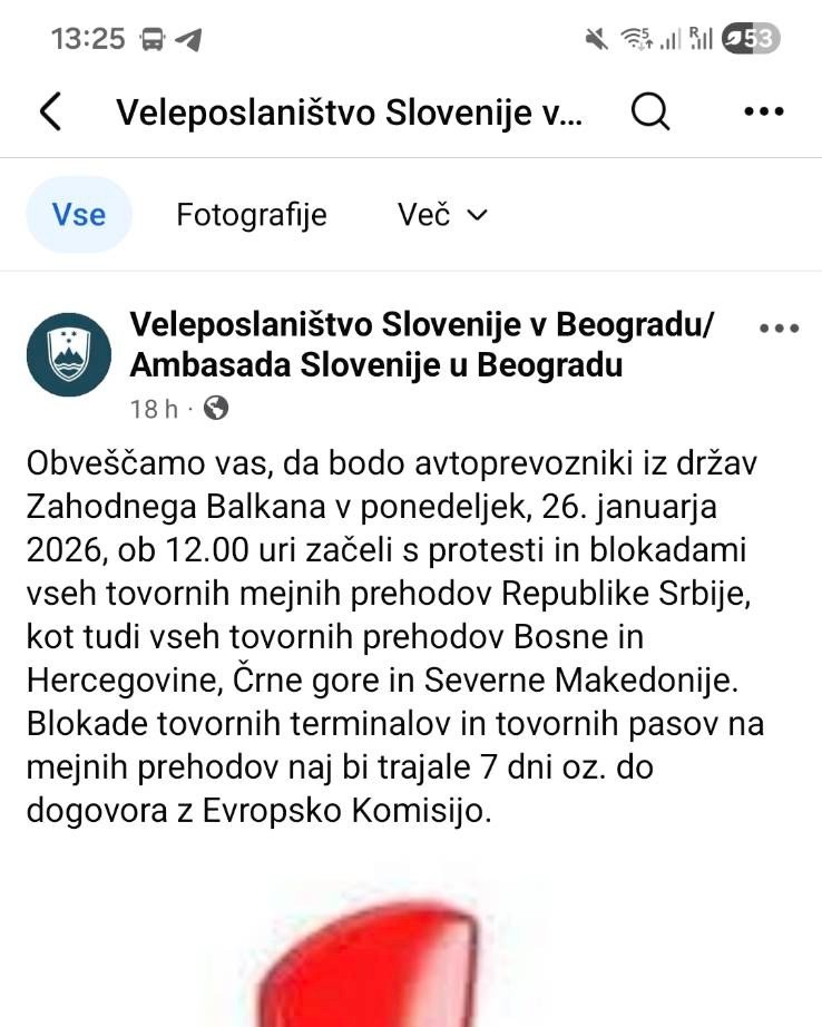 stavka, tovornjakarji, Srbija, Balkan, veleposlaništvo