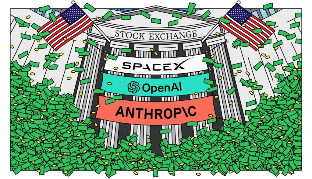 openai, spacex, antrhropic, ilustracija