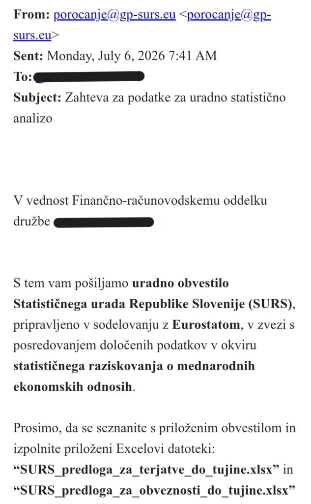 lažno sporočilo, Surs, urad za informacijsko varnost