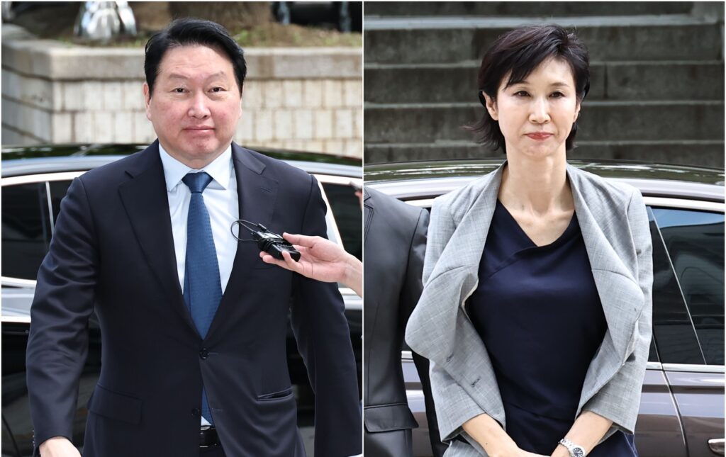 Predsednik SK Group Čej Taj-von in nekdanja žena Ro So-jeong